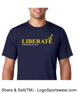 LIBERATE T-Shirt (Navy/Gold) Design Zoom