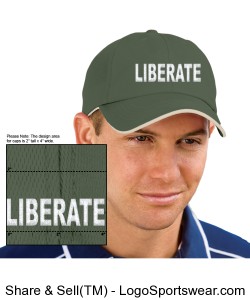 LIBERATE Hat (Olive/White) Design Zoom